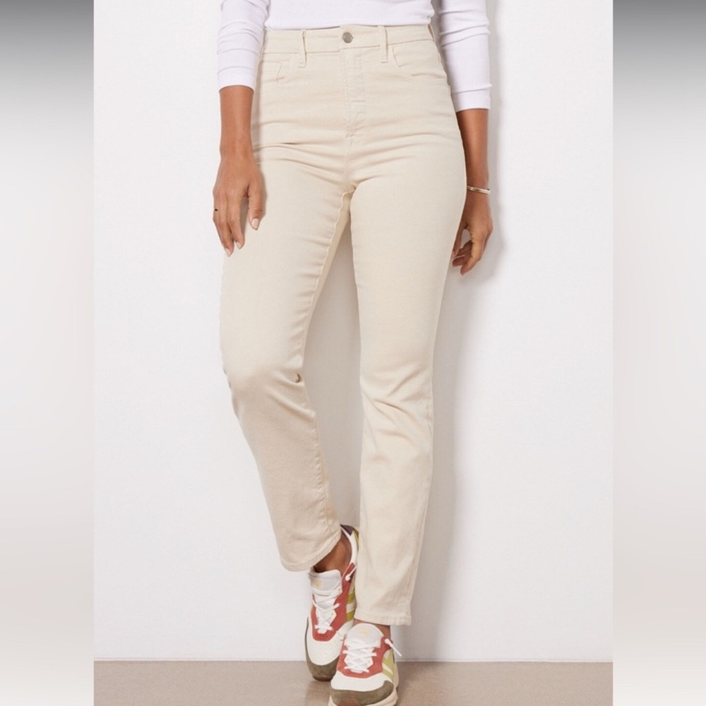 NWT Good American Good Classic High Rise Straight Leg Jeans Bone Cream Size 18
